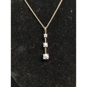Sterling Silver 925 Ross Simons Vertical Bar Pendant Necklace 18"
